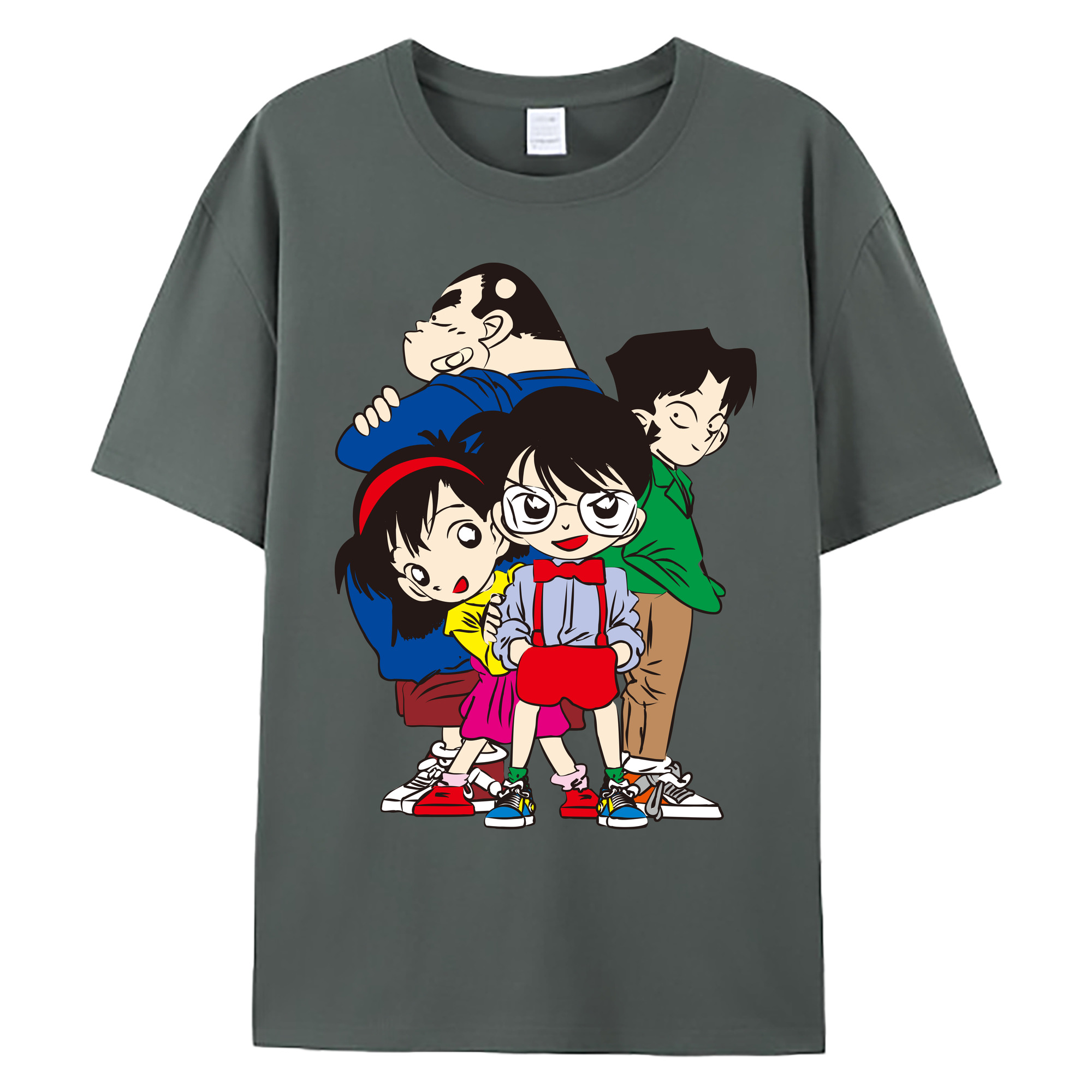 （画像用） 名探偵コナン Detective Conan 綿100％ メンズ半袖Tシャツ｜肌触りやわらか＆通気性